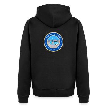 Pigeons know their reflection - Unisex Premium Organic Zip Hoodie - black - Back - Nico (187cm)