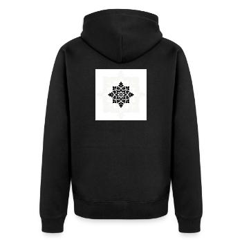 Intricate Black and White Mandala Pattern - Unisex Premium Organic Zip Hoodie - black - Back - Nico (187cm)