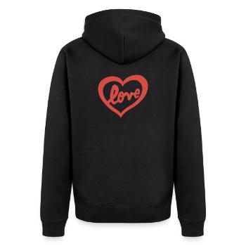 Heart in love - Unisex Premium Organic Zip Hoodie - black - Back - Nico (187cm)