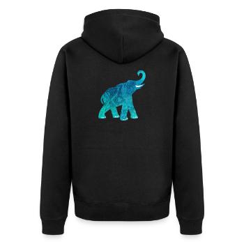 Mandala Namaste Elefant Yoga Indien Meditation om - Unisex Premium Bio Zip Hoodie - Schwarz - Hinten - Nico (187cm)