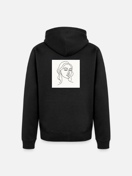 The Drawn Lady - Unisex Premium Organic Zip Hoodie - black