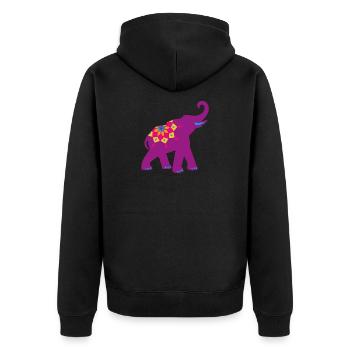 Yoga Meditation Mandala Indien Tierliebe Namaste - Unisex Premium Bio Zip Hoodie - Schwarz - Hinten - Nico (187cm)