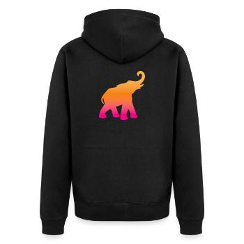Elephant Course Yoga Colorful India Meditation - Unisex Premium Organic Zip Hoodie - black - Back - Nico (187cm)