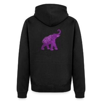 Yoga Mandala Indien Yoga Namaste Meditation om - Unisex Premium Bio Zip Hoodie - Schwarz - Hinten - Nico (187cm)