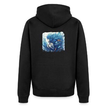 Sirène Sirène Cheveux Bleus Art Nouveau Cadeau - Veste à capuche bio Premium Unisexe - noir - Dos - Nico (187cm)