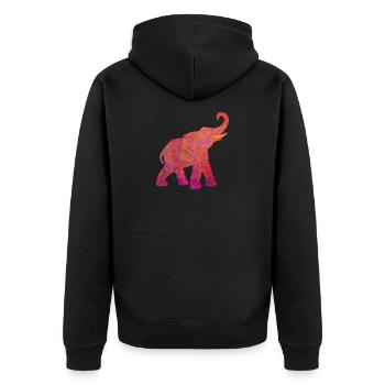Yoga Eléphant Holi rose Énergie Animal Amour Namaste - Veste à capuche bio Premium Unisexe - noir - Dos - Nico (187cm)