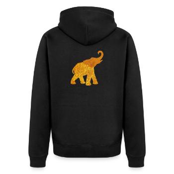 Yoga Mandala Meditation Indien Elefant om Namaste - Unisex Premium Bio Zip Hoodie - Schwarz - Hinten - Nico (187cm)