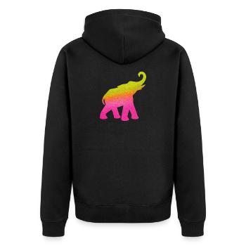 Yoga Éléphant Aquarelle Coloré Inde om Namaste - Veste à capuche bio Premium Unisexe - noir - Dos - Nico (187cm)
