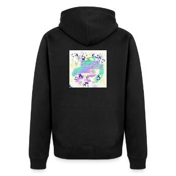 fantasie flower blumen - Unisex Premium Bio Zip Hoodie - Schwarz - Hinten - Nico (187cm)