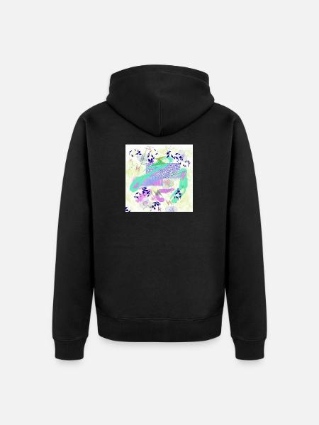 fantasie flower blumen - Unisex Premium Bio Zip Hoodie - Schwarz