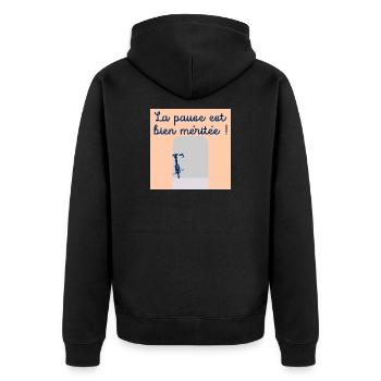 Bike Cycling Break - Unisex Premium Organic Zip Hoodie - black - Back - Nico (187cm)