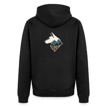 Loup géométrique - Veste à capuche bio Premium Unisexe - noir - Dos - Nico (187cm)