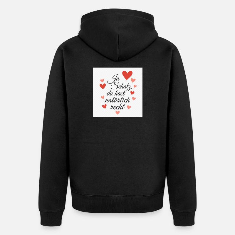 Message d’amour avec motifs de cœur - Veste à capuche bio Premium Unisexe - noir