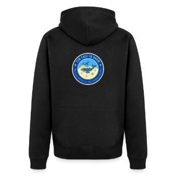 The blue whale is the largest animal - Unisex Premium Organic Zip Hoodie - black - Back - Nico (187cm)