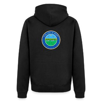 A hummingbird's wings can flap 80 times per second - Unisex Premium Organic Zip Hoodie - black - Back - Nico (187cm)