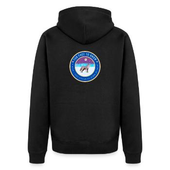 A wolf's eyes appear to glow at night - Unisex Premium Organic Zip Hoodie - black - Back - Nico (187cm)