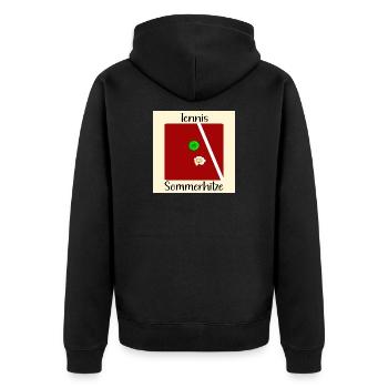 SOMMER TENNIS SPIEGELEIER - Unisex Premium Bio Zip Hoodie - Schwarz - Hinten - Nico (187cm)