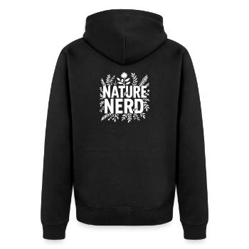 nature nerd fleurs arbres environnement - Veste à capuche bio Premium Unisexe - noir - Dos - Nico (187cm)