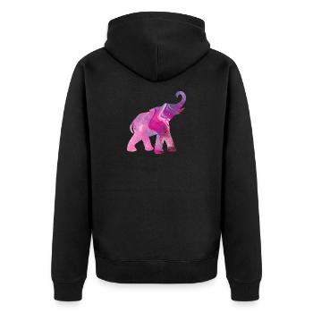 éléphant yoga motif couleur aquarelle énergie om fan - Veste à capuche bio Premium Unisexe - noir - Dos - Nico (187cm)
