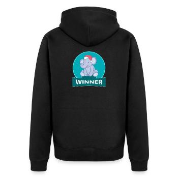 little Elefant Christmas - Unisex Premium Organic Zip Hoodie - black - Back - Nico (187cm)