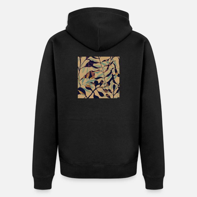 Roasted leaves - Unisex Premium Organic Zip Hoodie - black