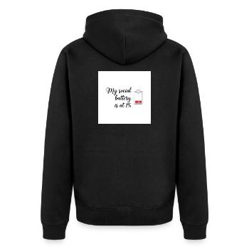 Social Battery à 1 pour cent Humour Tee - Veste à capuche bio Premium Unisexe - noir - Dos - Nico (187cm)