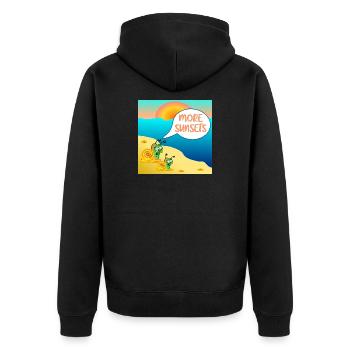 SUMMER SNAIL SUNSET COUPLE - Unisex Premium Organic Zip Hoodie - black - Back - Nico (187cm)