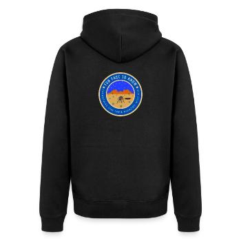 Desert Night Tarantula Fact - Unisex Premium Organic Zip Hoodie - black - Back - Nico (187cm)