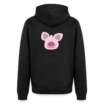 Cochon Mer Papier Bateau Enfants Tête Ferme Cool - Veste à capuche bio Premium Unisexe - noir - Dos - Nico (187cm)