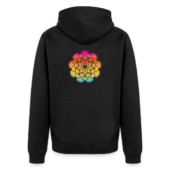 Fleur Mandala Ornement Dégradé Yoga Inde om - Veste à capuche bio Premium Unisexe - noir - Dos - Nico (187cm)