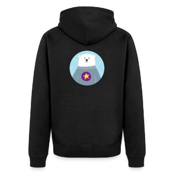 Eisbär Stern Polar Nordpol Kinderzimmer skandi - Unisex Premium Bio Zip Hoodie - Schwarz - Hinten - Nico (187cm)