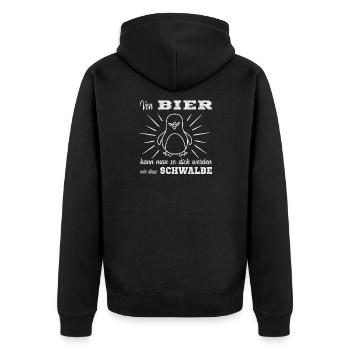 Bier Spruch - Unisex Premium Bio Zip Hoodie - Schwarz - Hinten - Nico (187cm)