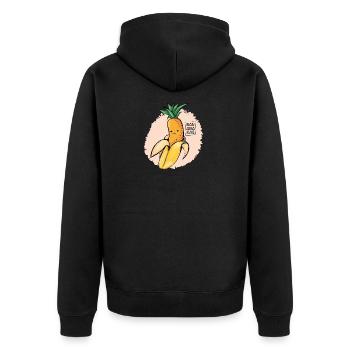 Banananas - Unisex Premium Organic Zip Hoodie - black - Back - Nico (187cm)