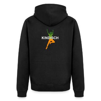 Childish Woman Motif Design - Unisex Premium Organic Zip Hoodie - black - Back - Nico (187cm)