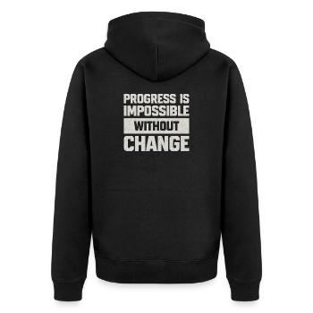 Citation Motivante sur fond Gris Texte en Bloc - Veste à capuche bio Premium Unisexe - noir - Dos - Nico (187cm)