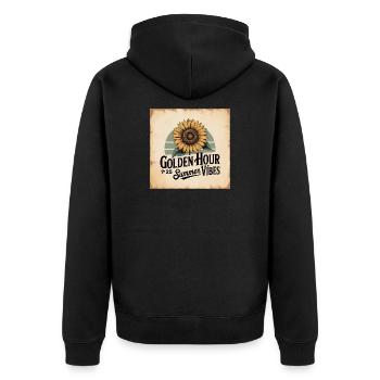 Design inspiré de Sunflower Summer Vibes - Veste à capuche bio Premium Unisexe - noir - Dos - Nico (187cm)