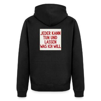 Do and don't do - Unisex Premium Organic Zip Hoodie - black - Back - Nico (187cm)