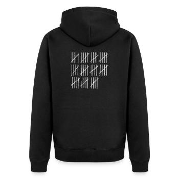 Trendige Creative-Zählung - Unisex Premium Bio Zip Hoodie - Schwarz - Hinten - Nico (187cm)