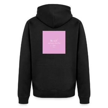 Sois tranquille et sache que je suis Dieu - Veste à capuche bio Premium Unisexe - noir - Dos - Nico (187cm)