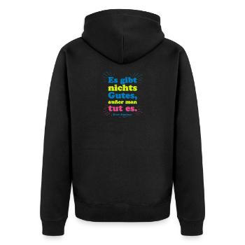 Il n’y a rien de bon – citation de Kästner - Veste à capuche bio Premium Unisexe - noir - Dos - Nico (187cm)