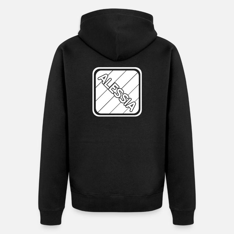 Maedchenname Alessia - Unisex Premium Bio Zip Hoodie - Schwarz