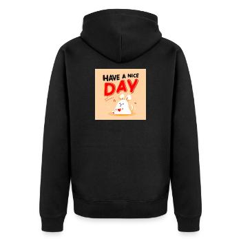 Design mignon de lapin avec message positif - Veste à capuche bio Premium Unisexe - noir - Dos - Nico (187cm)