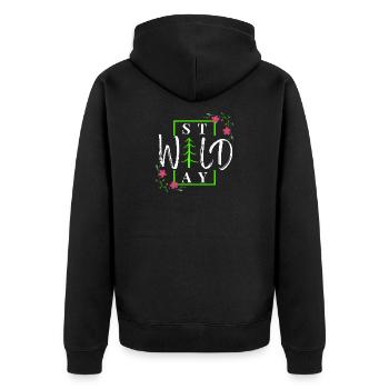 Restez sauvage - Forêt hivernale rustique - Veste à capuche bio Premium Unisexe - noir - Dos - Nico (187cm)