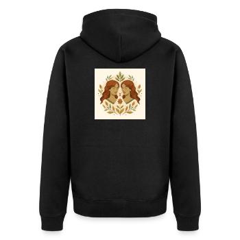Symétrie zodiacale du Gémeaux - Veste à capuche bio Premium Unisexe - noir - Dos - Nico (187cm)