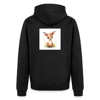 Mignon bébé cerf - Veste à capuche bio Premium Unisexe - noir - Dos - Nico (187cm)