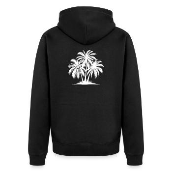 Sun kisses palm trees Summer on the palm beach - Unisex Premium Organic Zip Hoodie - black - Back - Nico (187cm)