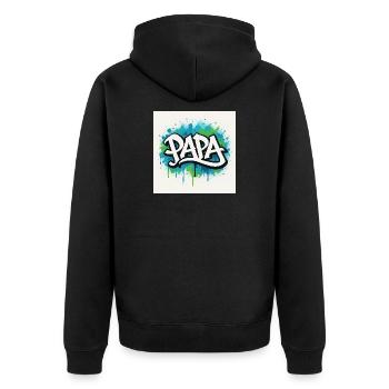 Graffiti Style Dad Illustration - Unisex Premium Organic Zip Hoodie - black - Back - Nico (187cm)