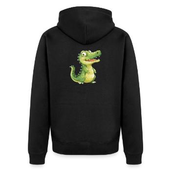 Mignon bébé crocodile - Veste à capuche bio Premium Unisexe - noir - Dos - Nico (187cm)
