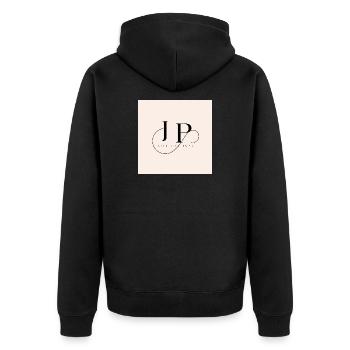 Monogramme élégant avec devise inspirante - Veste à capuche bio Premium Unisexe - noir - Dos - Nico (187cm)