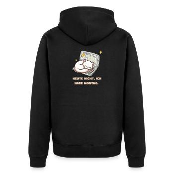 Not today, it's Monday - Unisex Premium Organic Zip Hoodie - black - Back - Nico (187cm)